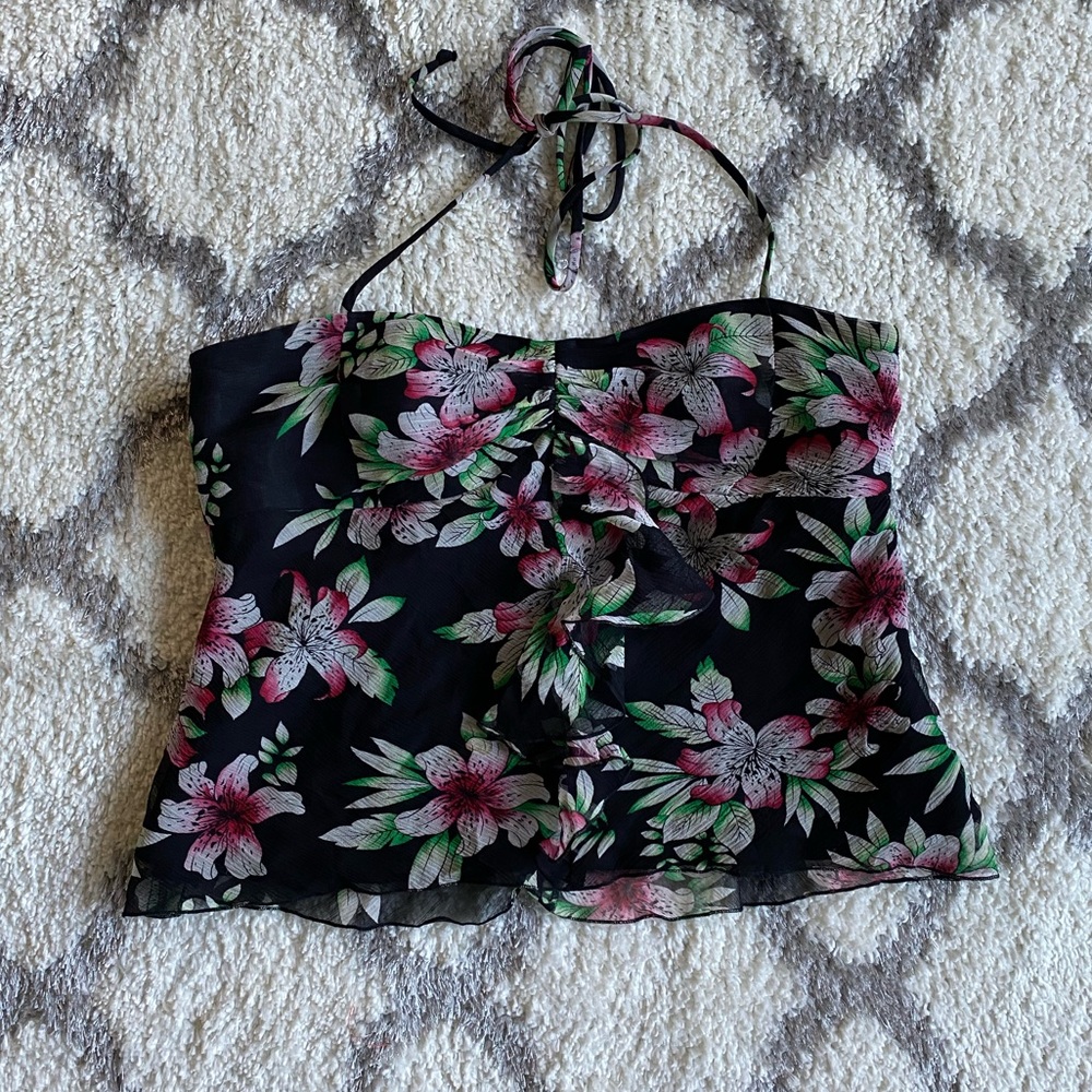 Vintage 90’s Laundry by Shelli Segal floral crop top